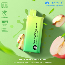 Hayati Duo Mesh Disposable Sour Apple Knockout XNHN180 Hayati Vape Shop