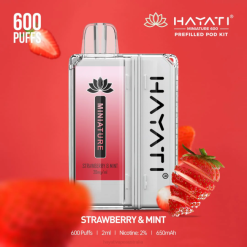 Hayati Miniature 600 Pod Kits Strawberry & Mint XNHN46 Hayati Vape Near Me