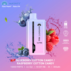 Hayati Pro Ultra Disposable 15000 Puffs Blueberry Cotton Candy/Raspberry Cotton Candy XNHN220 Hayati Vape Shop