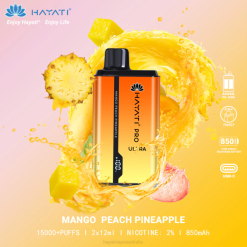 Hayati Pro Ultra Disposable 15000 Puffs Mango Peach Pineapple XNHN204 Hayati Vape Flavours